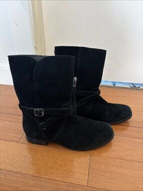 Koolaburra Black Suede Buckle Boots